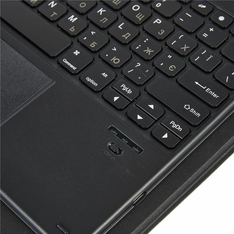 For Samsung Galaxy Tab S10 FE+ Leather Case with English Ukrainian Bluetooth-Compatible Keyboard with Touchpad