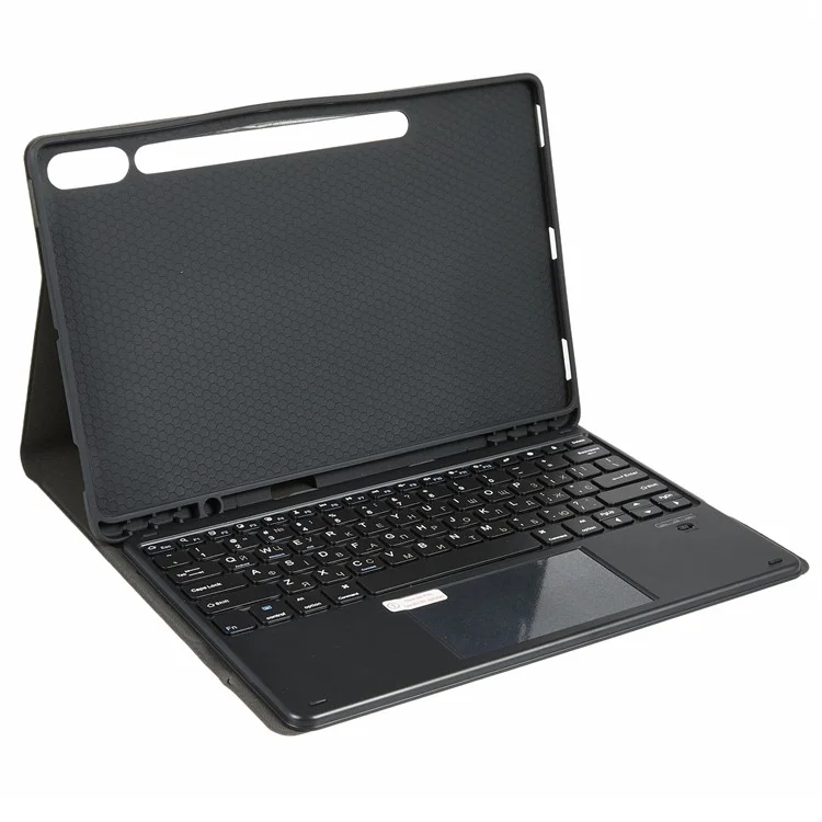 For Samsung Galaxy Tab S10+ Leather Case with English Ukrainian Bluetooth-Compatible Keyboard with Touchpad