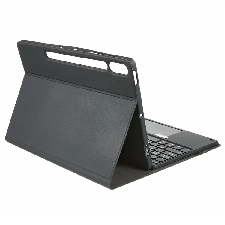 For Samsung Galaxy Tab S10+ Leather Case with English Ukrainian Bluetooth-Compatible Keyboard with Touchpad
