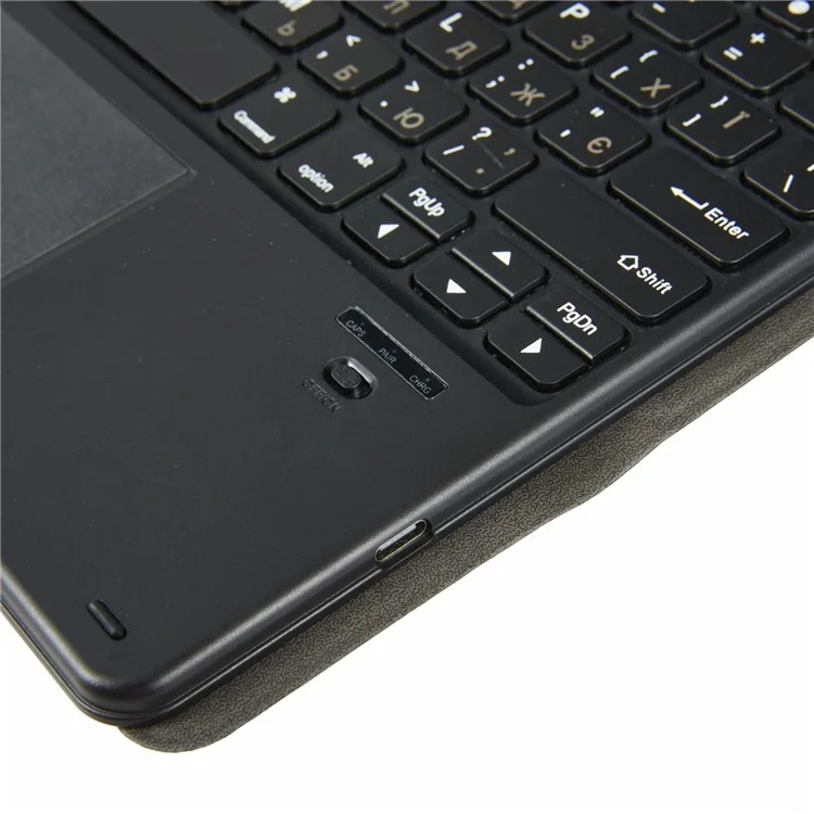 For Samsung Galaxy Tab S10+ Leather Case with English Ukrainian Bluetooth-Compatible Keyboard with Touchpad