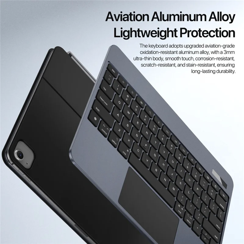 DUX DUCIS MK Pro Hülle für iPad Air 11 (2025) / (2024) / Air (2022) / (2020) / Pro 11 (2022) / (2021) / (2020) / (2018) + Magnetische Tastatur aus Aluminium-Legierung mit Schwebeeffekt