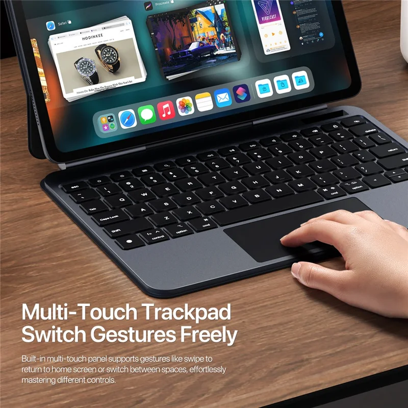 DUX DUCIS MK Pro Hülle für iPad Air 11 (2025) / (2024) / Air (2022) / (2020) / Pro 11 (2022) / (2021) / (2020) / (2018) + Magnetische Tastatur aus Aluminium-Legierung mit Schwebeeffekt