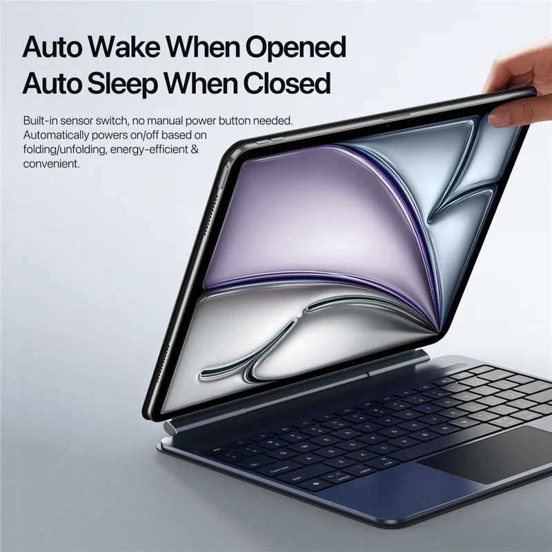 DUX DUCIS MK Pro Hülle für iPad Air 11 (2025) / (2024) / Air (2022) / (2020) / Pro 11 (2022) / (2021) / (2020) / (2018) + Magnetische Tastatur aus Aluminium-Legierung mit Schwebeeffekt