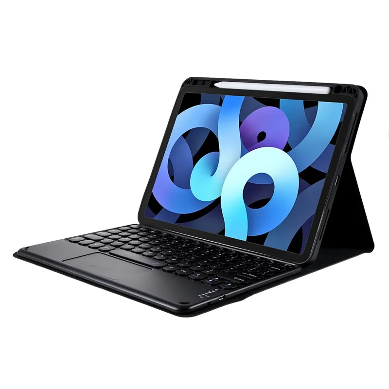 Bluetooth-Compatible Keyboard Touchpad Leather Tablet Stand Case for iPad Air 11 (2026) / (2025) / (2024) / Air (2022) / (2020) - Black