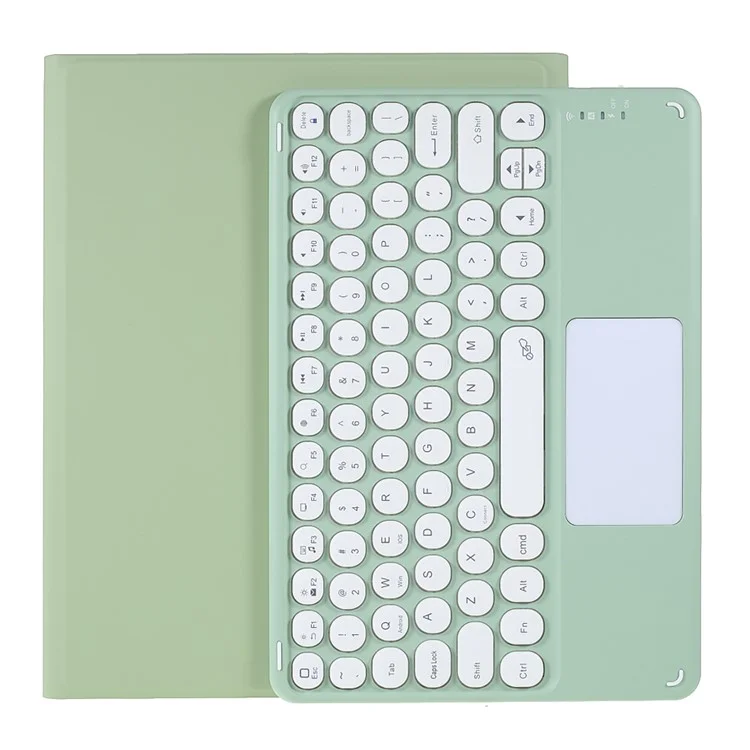 Bluetooth Keyboard Touchpad Leather Tablet Stand Cover Shell Case for iPad Air (2020)/Air (2022) - Green