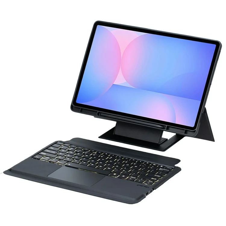 HY-820B For Samsung Galaxy Tab S10 FE+ X620 / X626B Detachable Touchpad Backlit Bluetooth-Compatible Keyboard Tablet Stand Cover