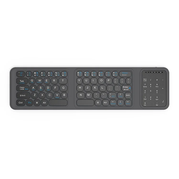 BK19 Mini Bluetooth-Compatible Keyboard Ultra Thin Portable Wireless Tri-Fold Keypad with Touchpad