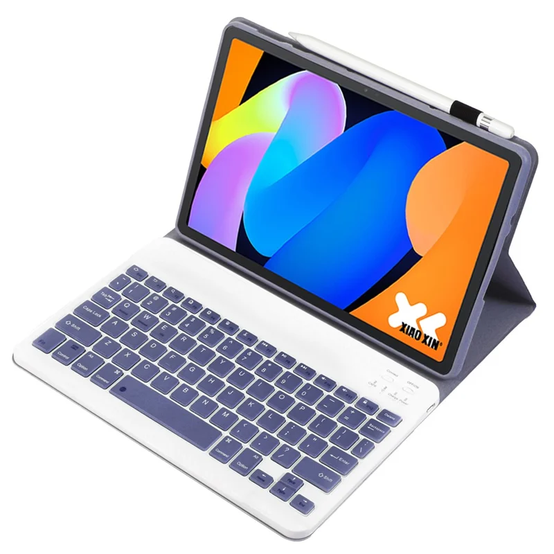 AM31 For Lenovo Xiaoxin Pad 11 2025 / Idea Tab Tablet TB336ZU / TB336FU Leather Case Bluetooth-Compatible Keyboard - Purple