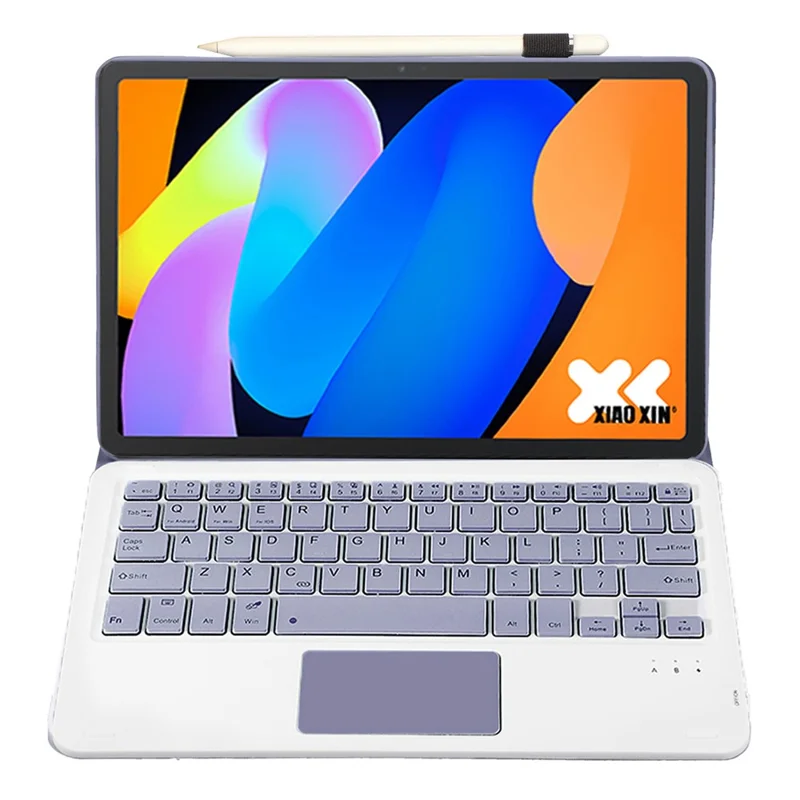 AM31-A Für Lenovo Xiaoxin Pad 11 2025/Idea Tab Tablet TB336ZU/TB336FU Lederhülle mit Touchpad Bluetooth-kompatibler Tastatur - Lila