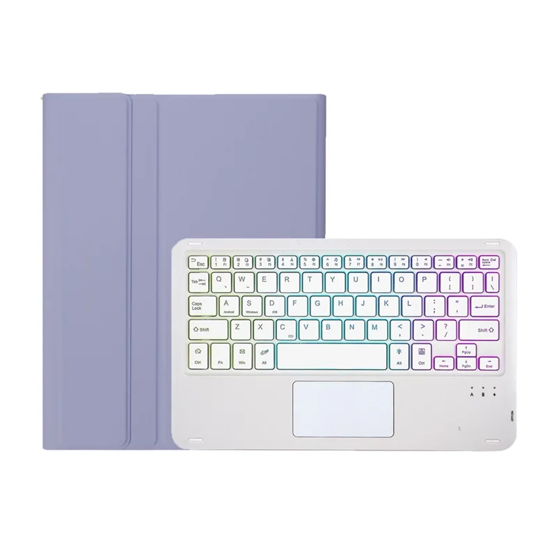 AM31-AS For Lenovo Xiaoxin Pad 11 2025 / Idea Tab Tablet TB336ZU / TB336FU Leather Case Touchpad Backlit Bluetooth-Compatible Keyboard - Purple