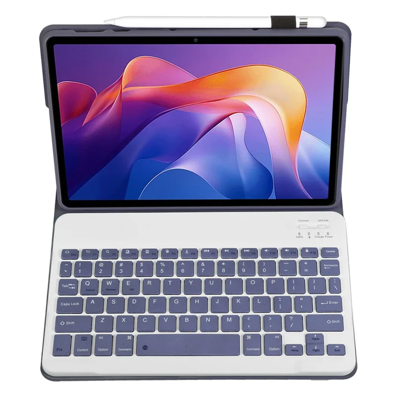 A0N15 Für Xiaomi Redmi Pad 2 Abnehmbares Lederhülle Ultra Dünn Bluetooth-kompatibler Tastatur - Lila