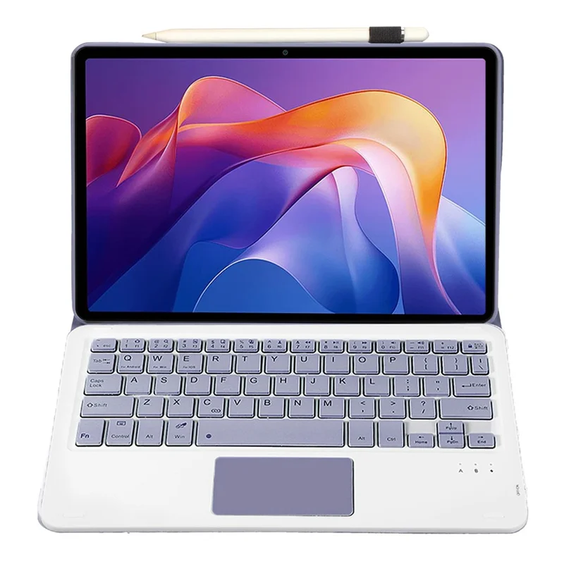 A0N15-A für Xiaomi Redmi Pad 2 abnehmbares Ledertasche ultraflache Bluetooth-kompatible Tastatur mit Touchpad - Lila