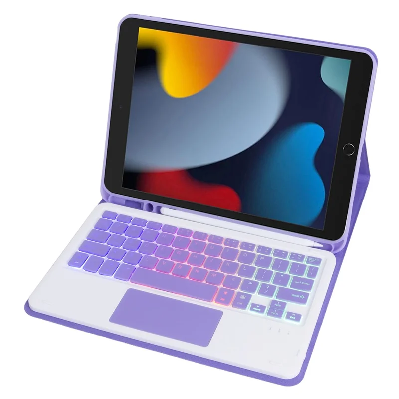 A102B-AS Backlit Keyboard For iPad 10.2 (2021) / (2020) / (2019) / Air 10.5 inch (2019) / Pro 10.5-inch (2017) Case + Keyboard with Touchpad - Lilac Purple