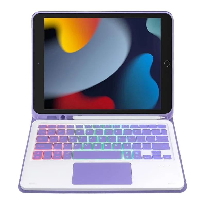 A102B-AS Backlit Keyboard For iPad 10.2 (2021) / (2020) / (2019) / Air 10.5 inch (2019) / Pro 10.5-inch (2017) Case + Keyboard with Touchpad - Lilac Purple