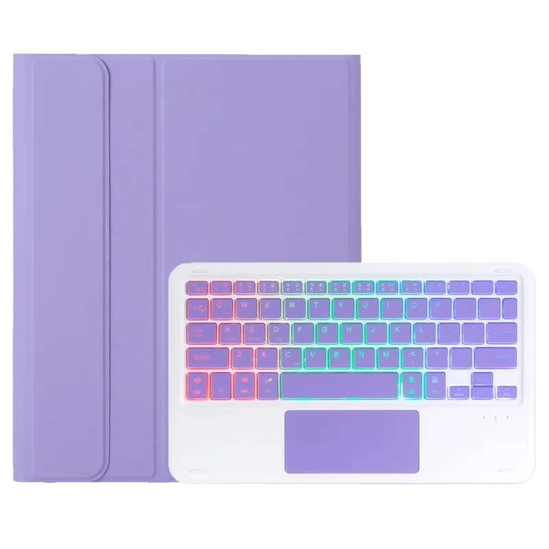 A102B-AS Backlit Keyboard For iPad 10.2 (2021) / (2020) / (2019) / Air 10.5 inch (2019) / Pro 10.5-inch (2017) Case + Keyboard with Touchpad - Lilac Purple