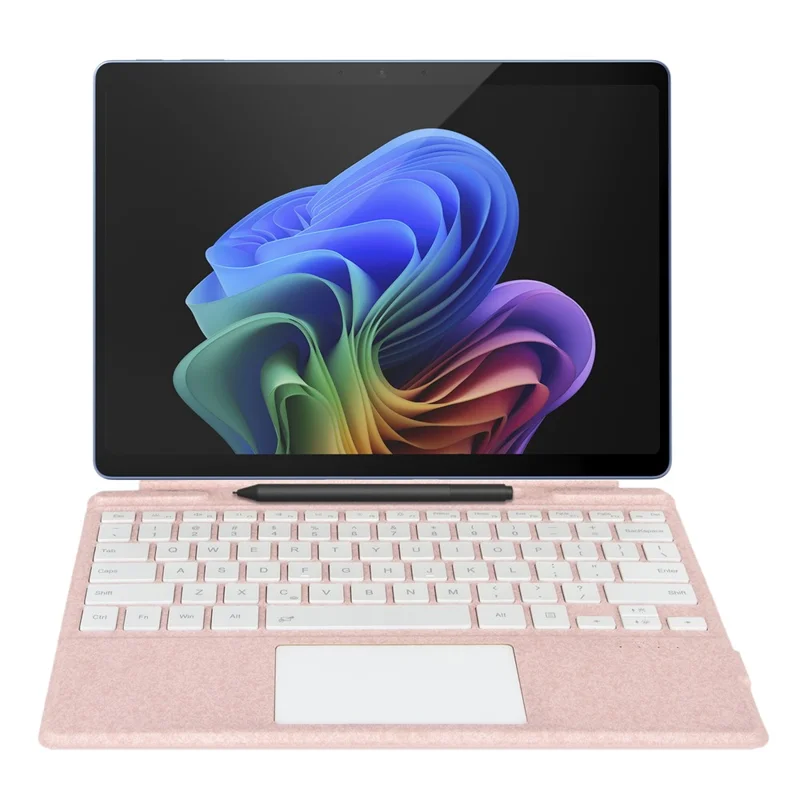 2109-AS Bluetooth-kompatibler Tastatur für Microsoft Surface Pro 12 Zoll / 11 / 10 / 9 / 8 / X Touchpad Hintergrundbeleuchtete Tablet-Tastatur - Rosa