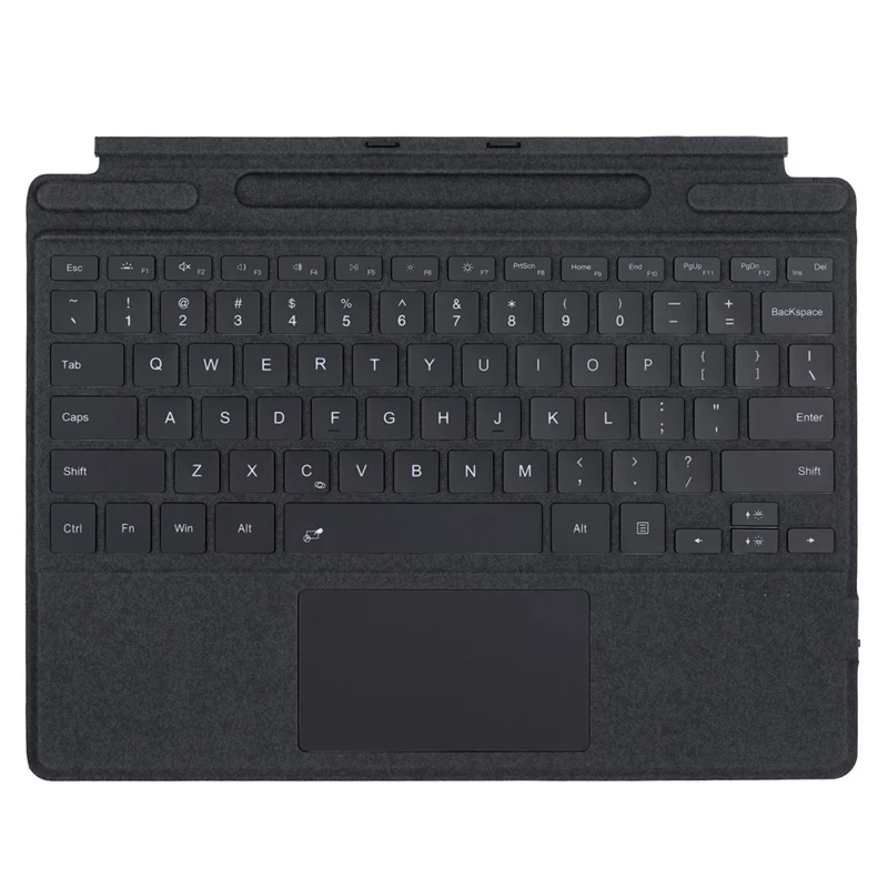 2109-AS Bluetooth-Compatible Keyboard for Microsoft Surface Pro 12inch / 11 / 10 / 9 / 8 / X Touchpad Backlit Tablet Keyboard - Black