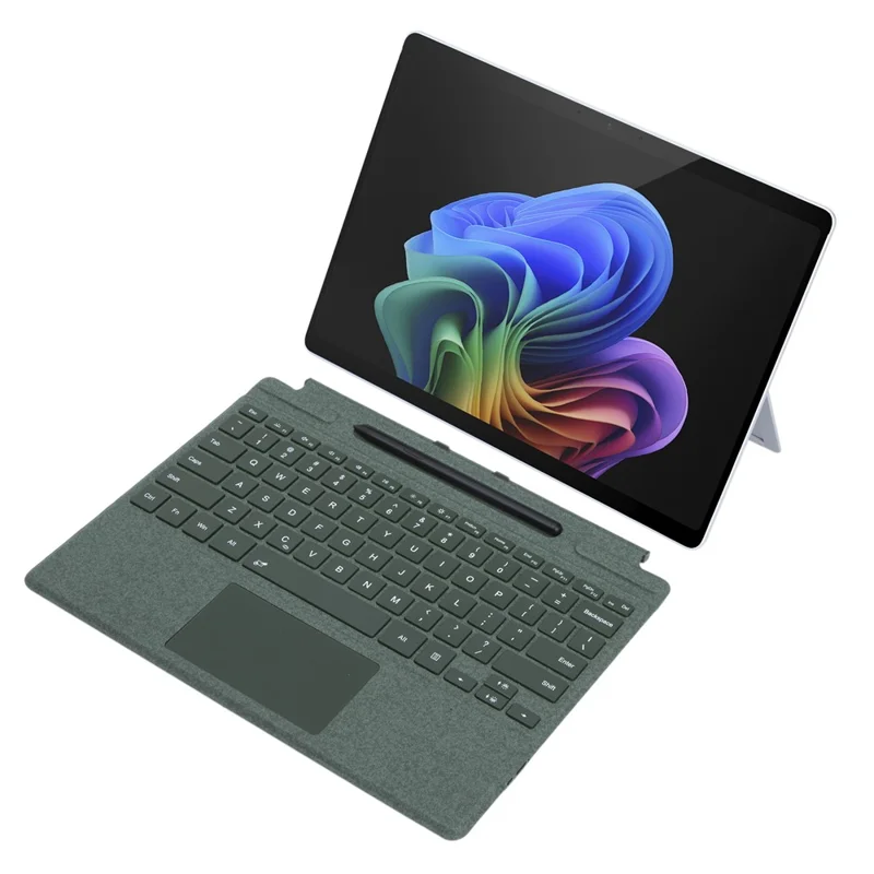 2109-AS Bluetooth-Compatible Keyboard for Microsoft Surface Pro 12inch / 11 / 10 / 9 / 8 / X Touchpad Backlit Tablet Keyboard - Green