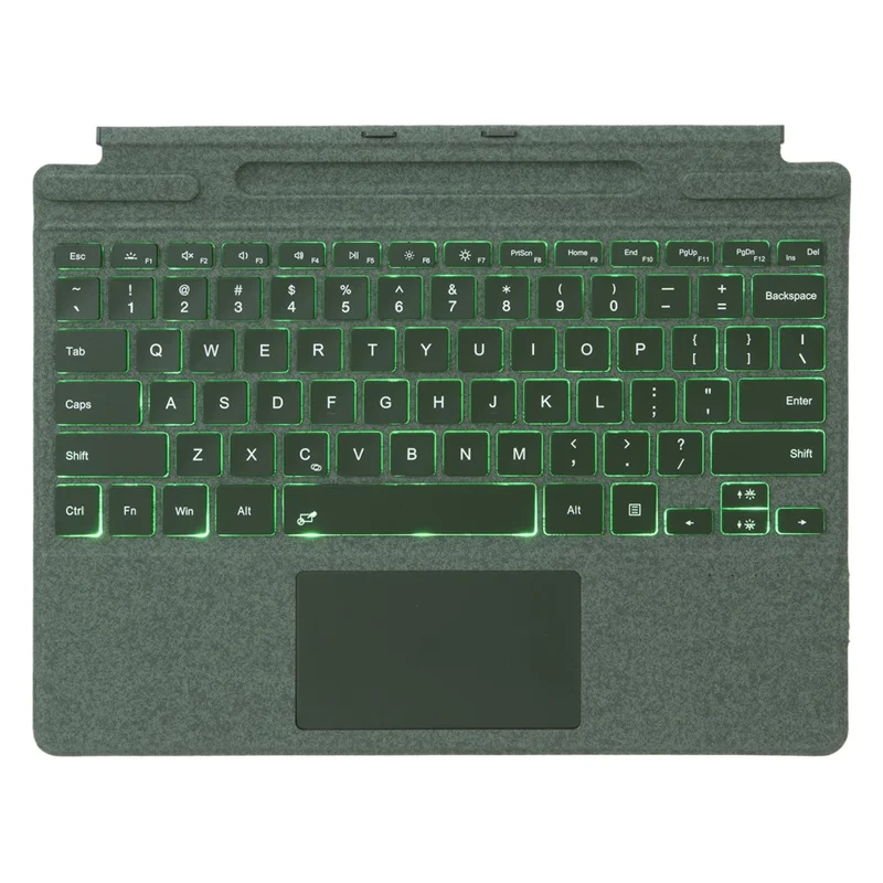 2109-AS Bluetooth-Compatible Keyboard for Microsoft Surface Pro 12inch / 11 / 10 / 9 / 8 / X Touchpad Backlit Tablet Keyboard - Green