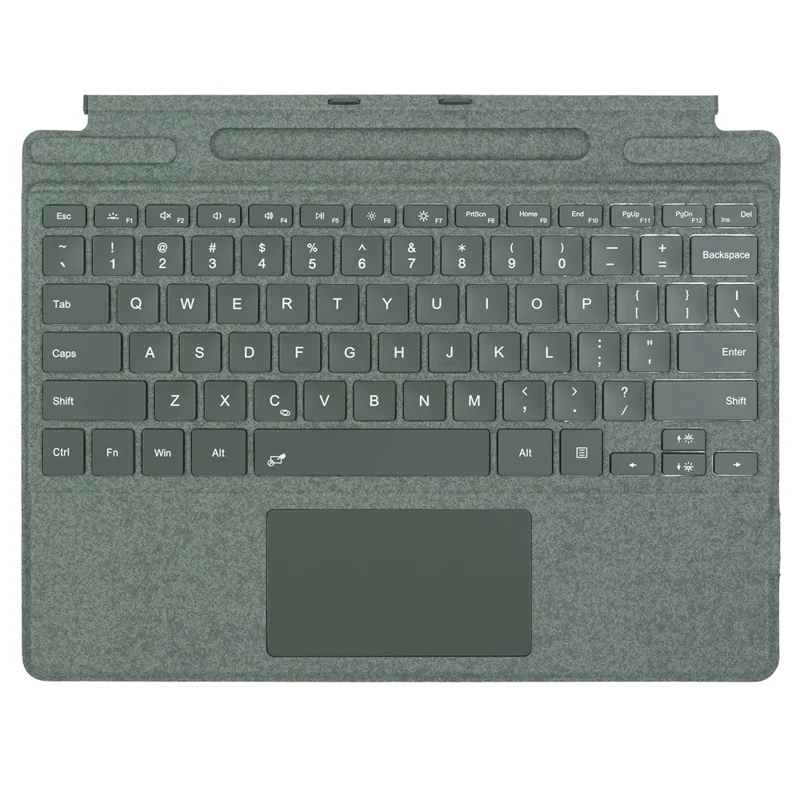 2109-AS Bluetooth-Compatible Keyboard for Microsoft Surface Pro 12inch / 11 / 10 / 9 / 8 / X Touchpad Backlit Tablet Keyboard - Green