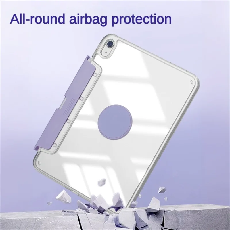 For iPad (2025) / iPad 10.9 (2022) Magnetic Detachable 360 Degree Rotating Keyboard Leather Case with Hidden Pen Slot - Purple