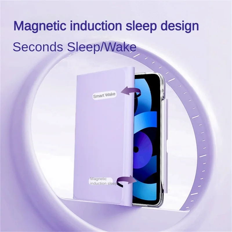 For iPad (2025) / iPad 10.9 (2022) Magnetic Detachable 360 Degree Rotating Keyboard Leather Case with Hidden Pen Slot - Purple