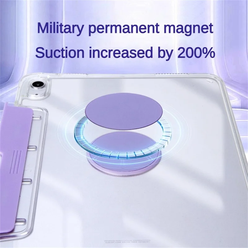 For iPad (2025) / iPad 10.9 (2022) Magnetic Detachable 360 Degree Rotating Keyboard Leather Case with Hidden Pen Slot - Purple