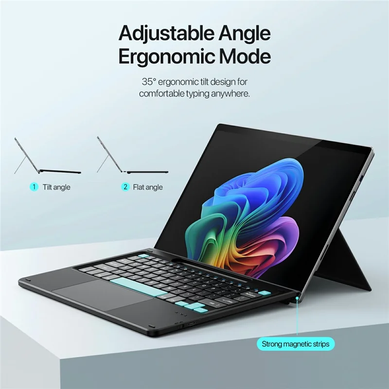 DUX DUCIS CK Pro Series для Microsoft Surface Pro 11 / 10 / 9 / 8 / X Сенсорная клавиатура с подсветкой - Издание с цветными клавишами