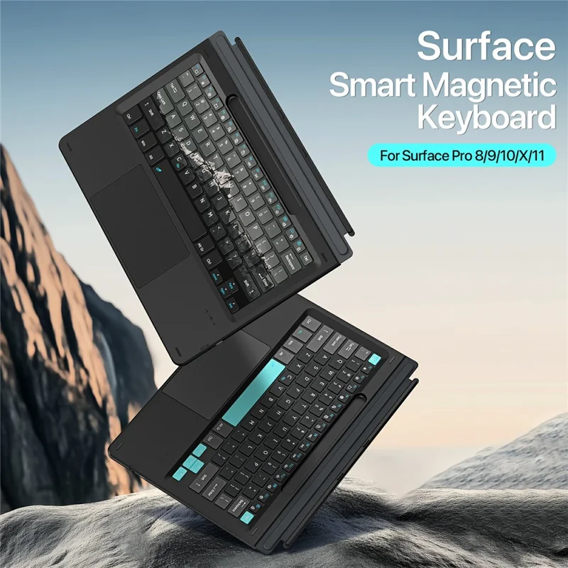 DUX DUCIS CK Pro Series For Microsoft Surface Pro 11 / 10 / 9 / 8 / X Touchpad Keyboard with Backlit - Mountain Landscape Color Edition