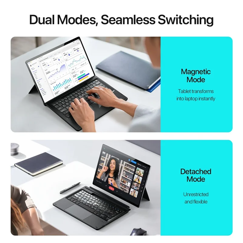 DUX DUCIS CK Pro Series For Microsoft Surface Pro 11 / 10 / 9 / 8 / X Touchpad Keyboard with Backlit - Mountain Landscape Color Edition