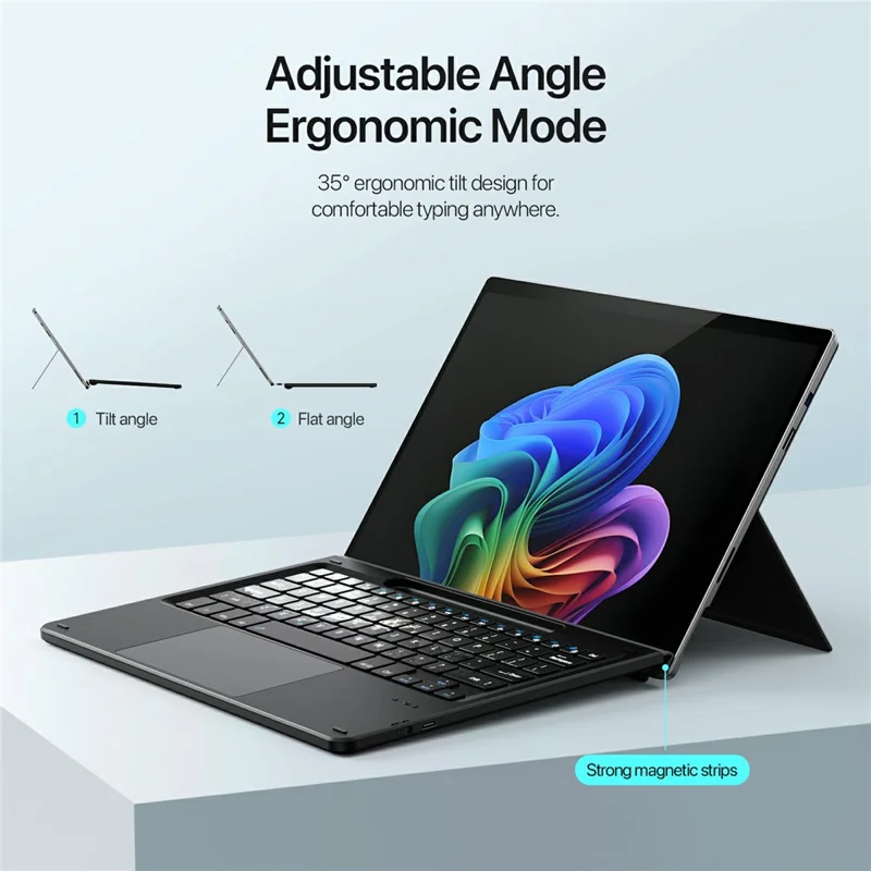 DUX DUCIS CK Pro Series For Microsoft Surface Pro 11 / 10 / 9 / 8 / X Touchpad Keyboard with Backlit - Mountain Landscape Color Edition