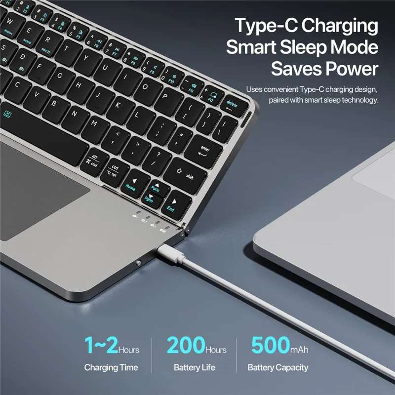 DUX DUCIS OK Faltbare Serie Touchpad-Tastatur für Tablet / Telefon Zweifach-Design Bluetooth-kompatibel 5.0 Tastatur