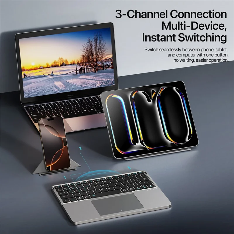 DUX DUCIS OK Faltbare Serie Touchpad-Tastatur für Tablet / Telefon Zweifach-Design Bluetooth-kompatibel 5.0 Tastatur