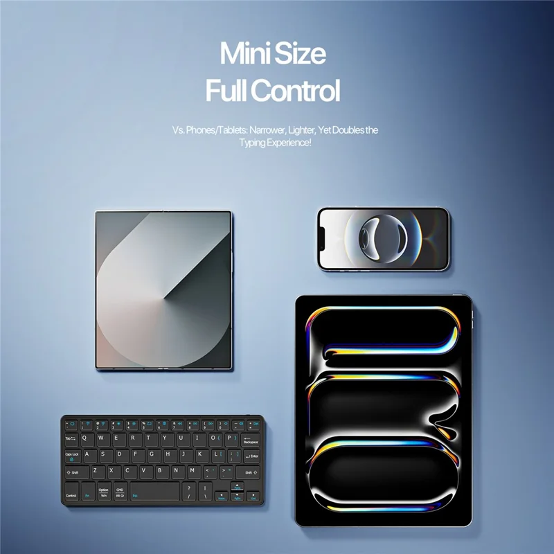 DUX DUCIS OK Mini Series Tragbare Tastatur mit Klappdeckel 3-in-1 Mini Wireless Tastatur Ultra Dünn