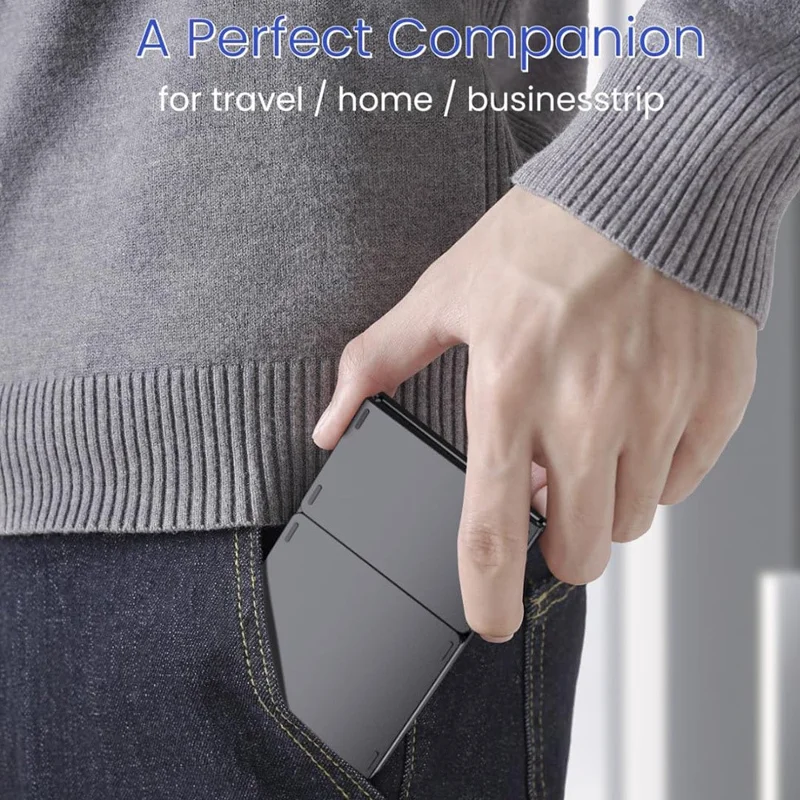B089T Kompakte Dreifach-Tastatur mit Touchpad, Bluetooth-kompatibel für Android / Windows / iOS, mit Telefonhalterung - Schwarz