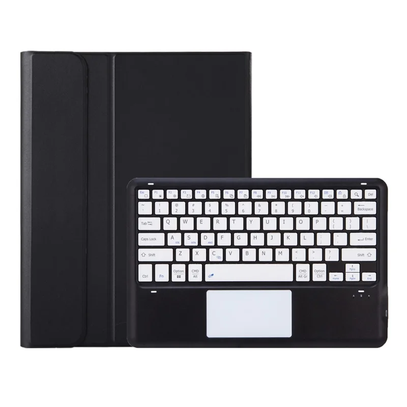 AM30-A For Lenovo Yoga Tab Plus Detachable Touchpad Bluetooth-Compatible Keyboard Ultra Thin Tablet Leather Case - Black+White