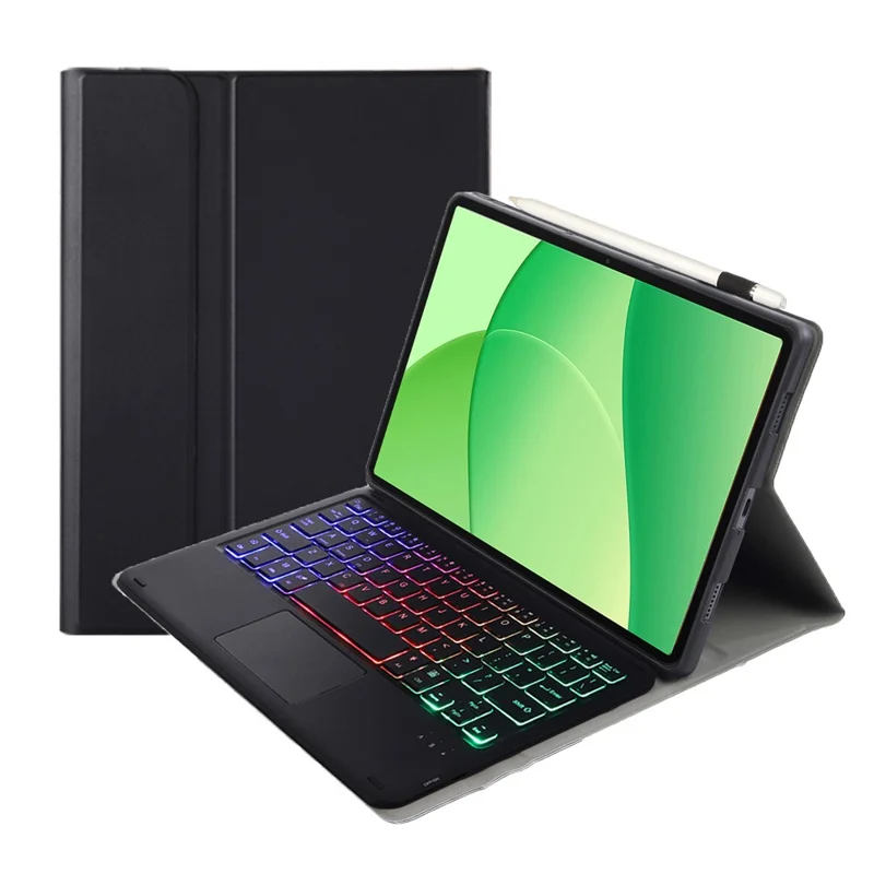 OP17-AS For Oppo Pad SE Detachable Bluetooth-Compatible Touchpad Backlit Keyboard Leather Tablet Case