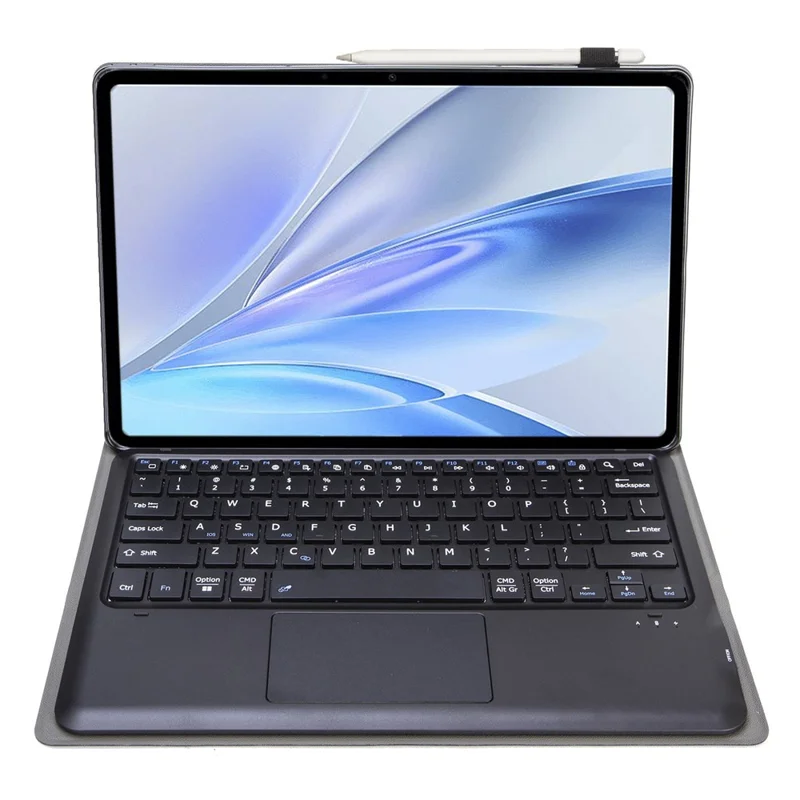 AV15-A für vivo Pad SE Abnehmbares Touchpad Bluetooth-kompatibler Tastatur Ledertablett-Hülle - Schwarz