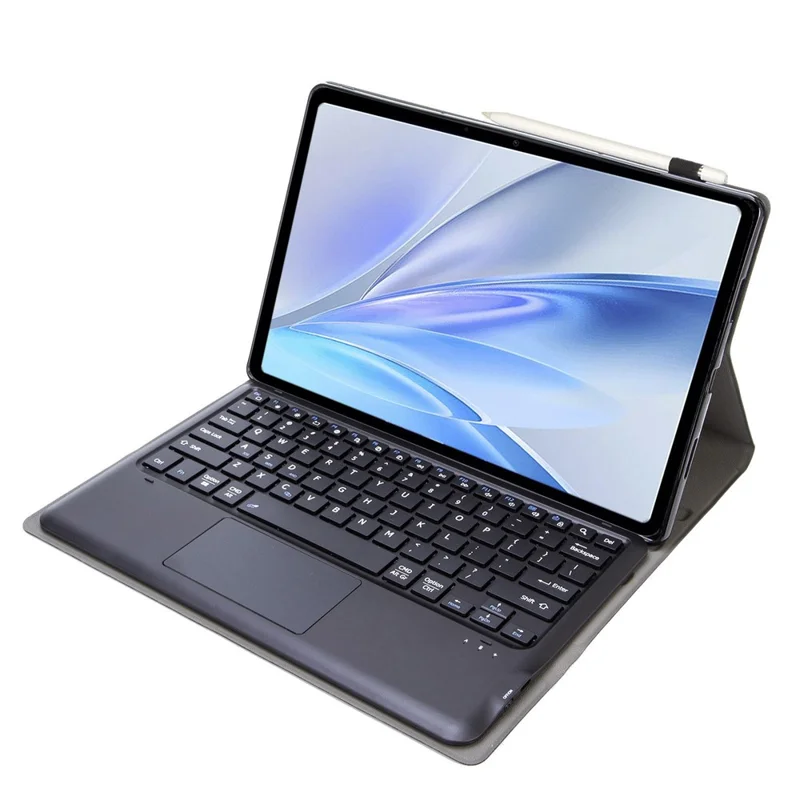 AV15-A für vivo Pad SE Abnehmbares Touchpad Bluetooth-kompatibler Tastatur Ledertablett-Hülle - Schwarz