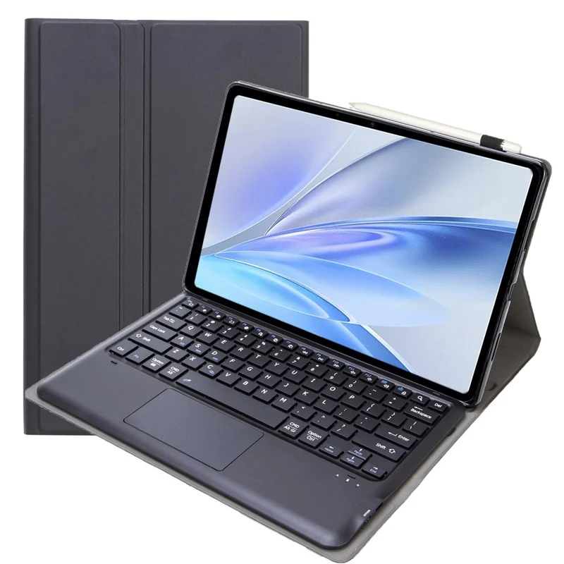 AV15-A für vivo Pad SE Abnehmbares Touchpad Bluetooth-kompatibler Tastatur Ledertablett-Hülle - Schwarz
