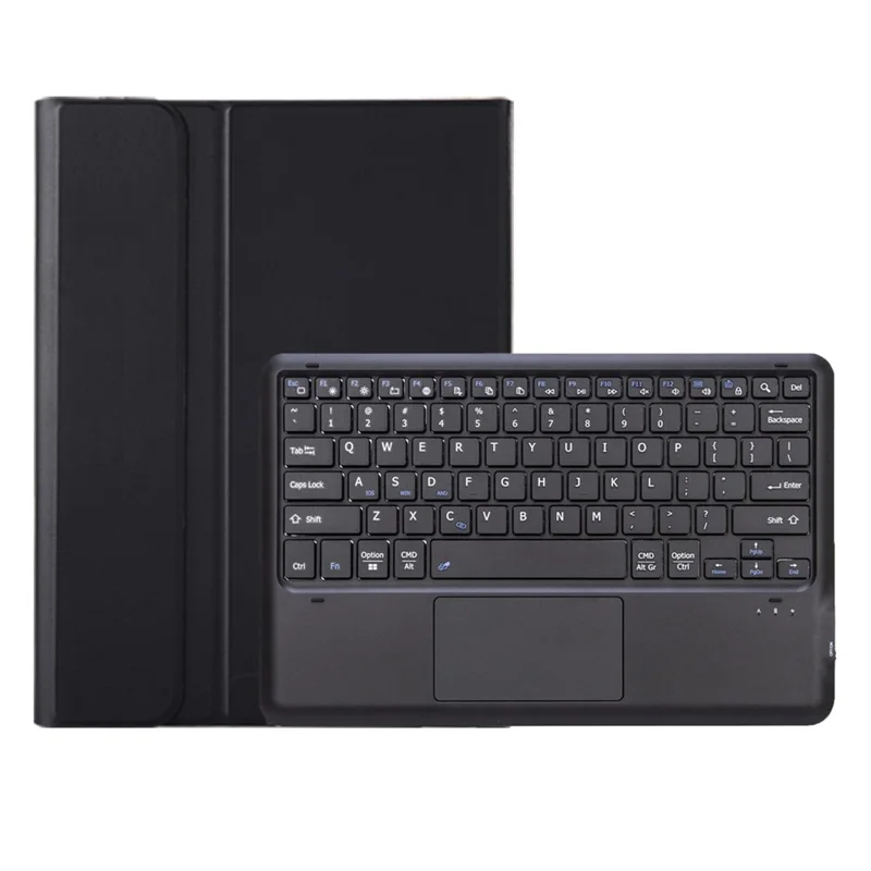 AV14-A Leather Case for vivo Pad5 Pro / Pad3 Pro / iQOO Pad2 Pro Tablet Cover + Touchpad Bluetooth-Compatible Keyboard - Black