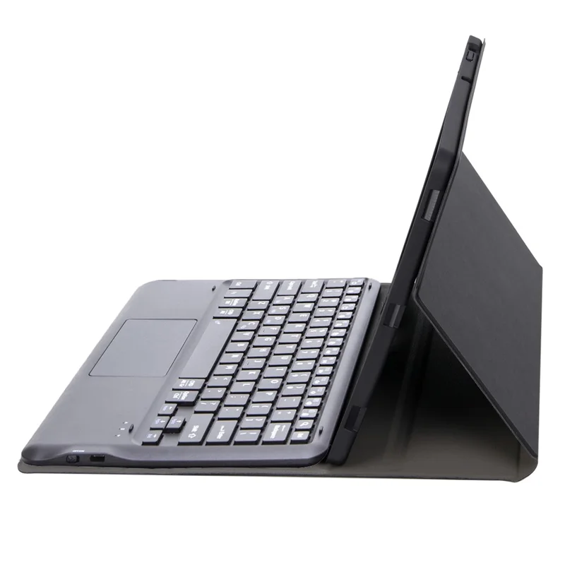 AV14-A Leather Case for vivo Pad5 Pro / Pad3 Pro / iQOO Pad2 Pro Tablet Cover + Touchpad Bluetooth-Compatible Keyboard - Black