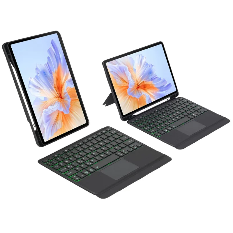 TH27-AS Für Honor Pad V9 / Pad GT Beleuchtete Touchpad Bluetooth-kompatible Tastatur Lederhülle