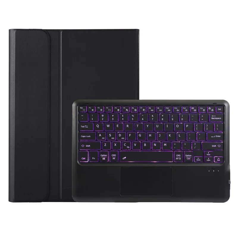 AH29-AS For Honor Pad 10 Detachable Bluetooth-Compatible Touchpad Backlit Keyboard Leather Tablet Case - Black