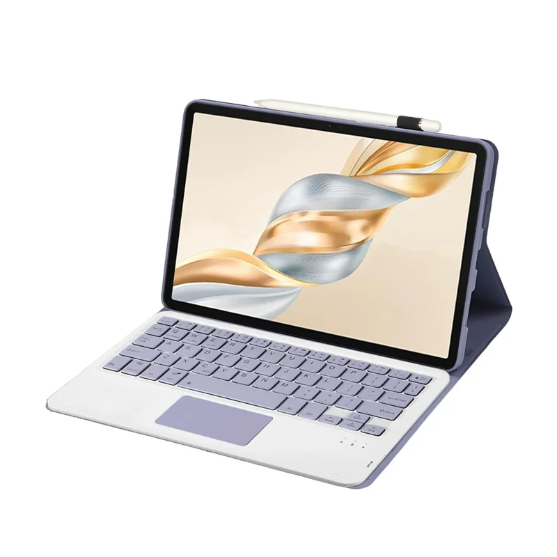 AH28-A For Honor Pad X9a / X9 Pro Detachable Touchpad Bluetooth-Compatible Keyboard Leather Tablet Case - Purple