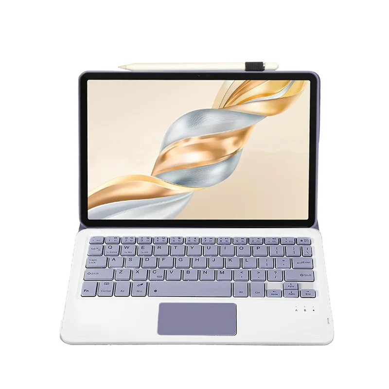 AH28-A For Honor Pad X9a / X9 Pro Detachable Touchpad Bluetooth-Compatible Keyboard Leather Tablet Case - Purple