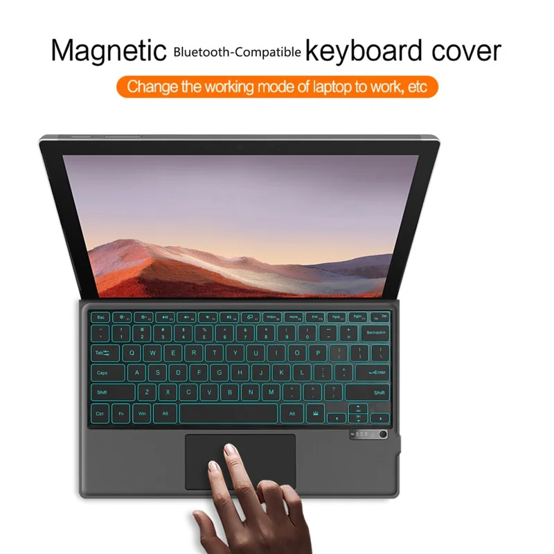 For Microsoft Surface Go 4 / 3 / 2 Rechargeable Magnetic Bluetooth-compatible Wireless Keyboard with Backlit
