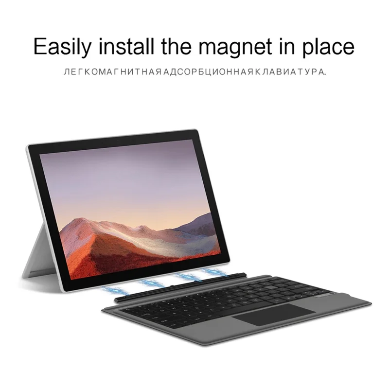 For Microsoft Surface Pro 11 / 10 / 9 / 8 Rechargeable Magnetic Bluetooth-compatible Wireless Keyboard with Backlit