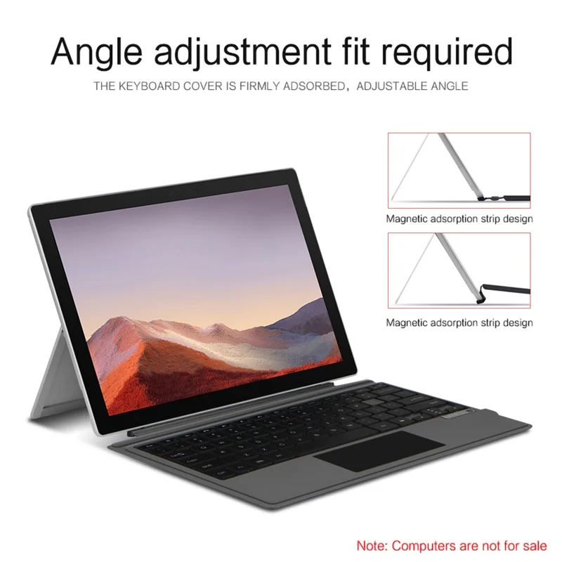 For Microsoft Surface Pro 11 / 10 / 9 / 8 Rechargeable Magnetic Bluetooth-compatible Wireless Keyboard with Backlit