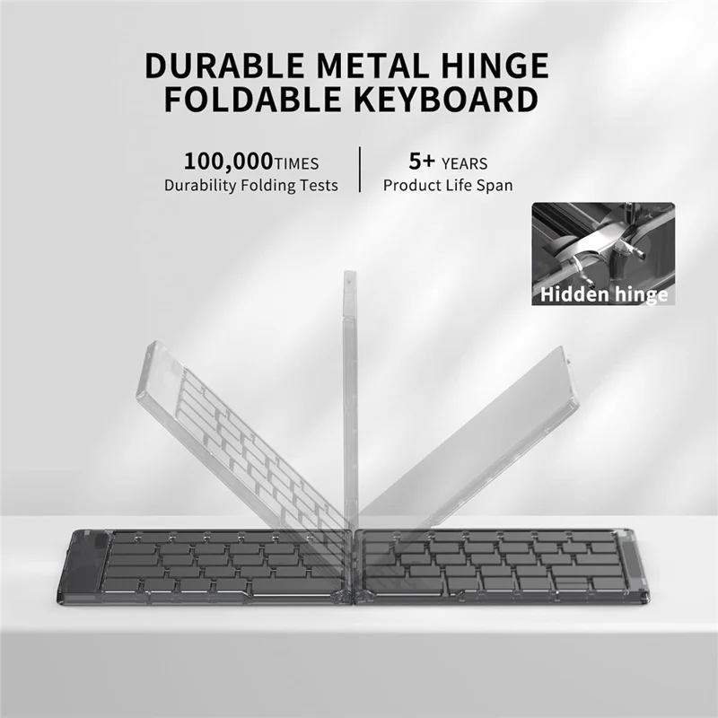 F69 Foldable Bluetooth-compatible Keyboard for Android  /  iOS  /  Windows with Mouse and Phone Stand Set